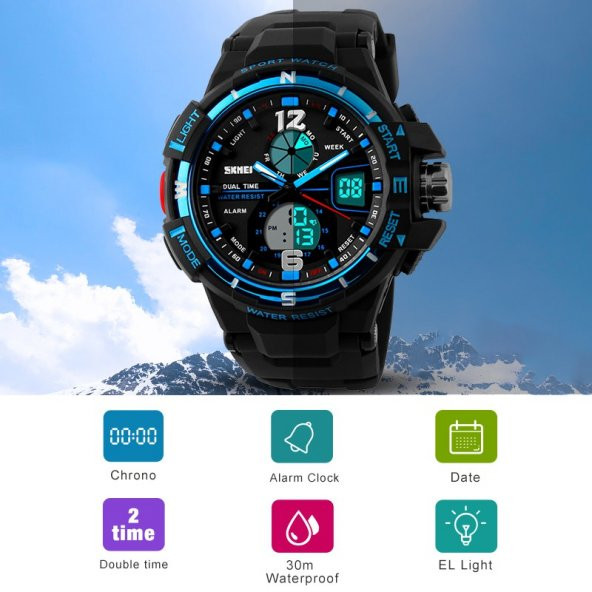 Skmei 1148 Erkek Kol Saati Analog Dijital Spor Saat - 3