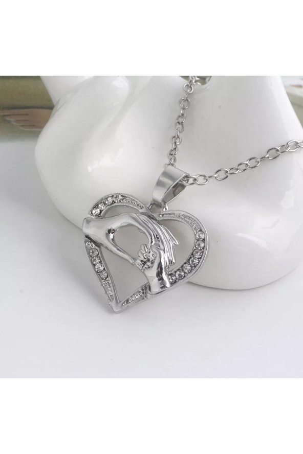 Anne Bebek El Kolye Kalp Tasarımlı Annelere Özel Hediye - 2