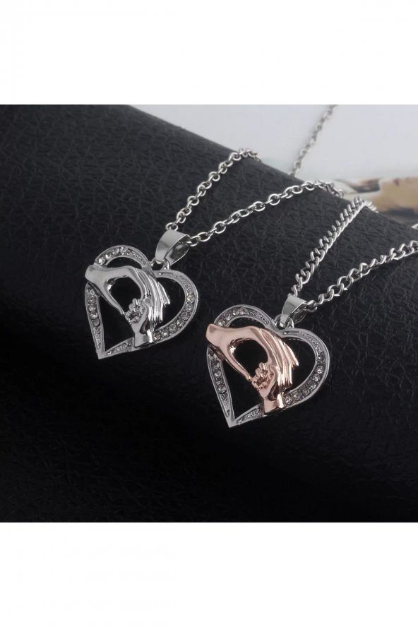 Anne Bebek El Kolye Kalp Tasarımlı Annelere Özel Hediye - 4