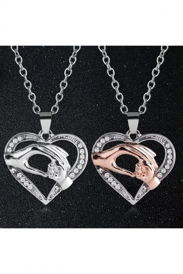 Anne Bebek El Kolye Kalp Tasarımlı Annelere Özel Hediye - 5