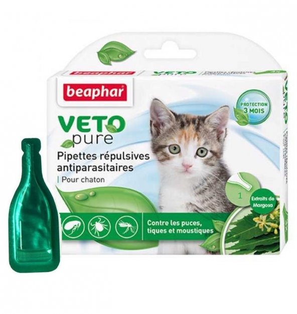 Beaphar Veto Pure Bio Spot On Yavru Kedi Pire Kene Damlası