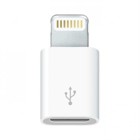 Apple iPhone Micro Usb Çevirici Dönüştürücü Adaptör 8 Pin Data Kablo Şarj Adaptörü Çevirme Aparatı