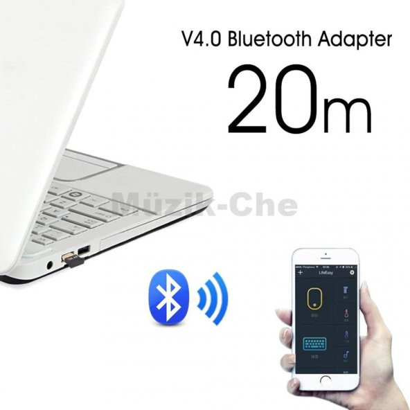 Bluetooth V4.0 USB Dongle Adaptör 20m Mesafeli Csr 4.0 Tak Çalış - 4