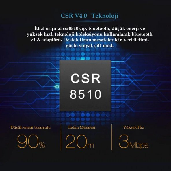 Bluetooth V4.0 USB Dongle Adaptör 20m Mesafeli Csr 4.0 Tak Çalış - 6
