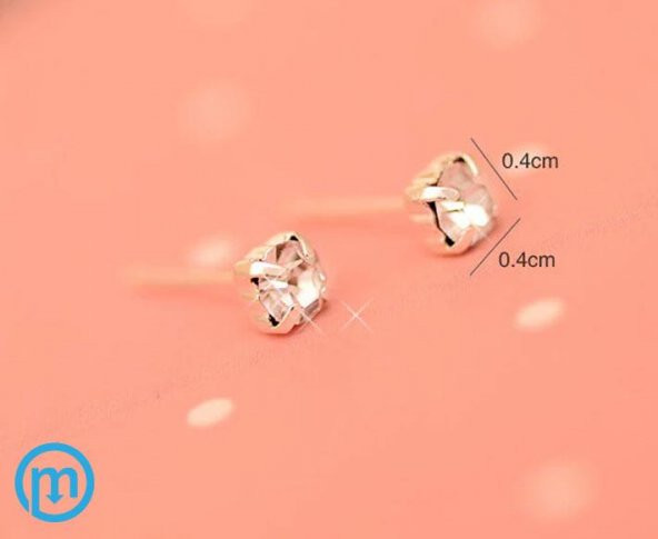 Nokta Taşlı Saplamalı Kadın Küpe - 5