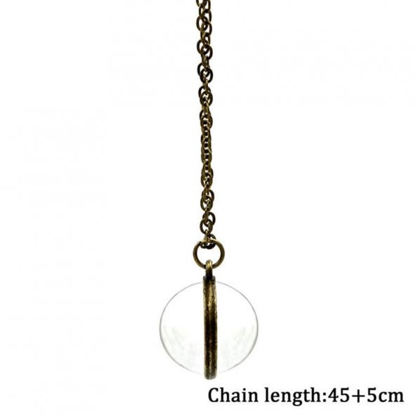 Çift Taraflı Unisex Bay Bayan Galaksi Cam Küre Kolye-Bronz - 3