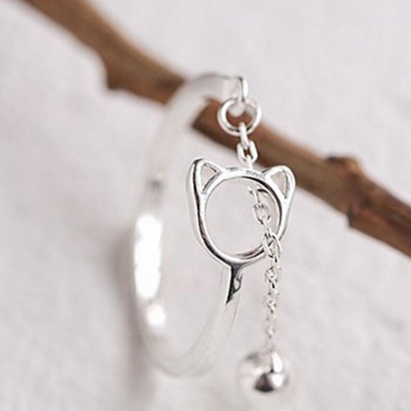 Çıngıraklı Kedili Bayan Yüzük - 2