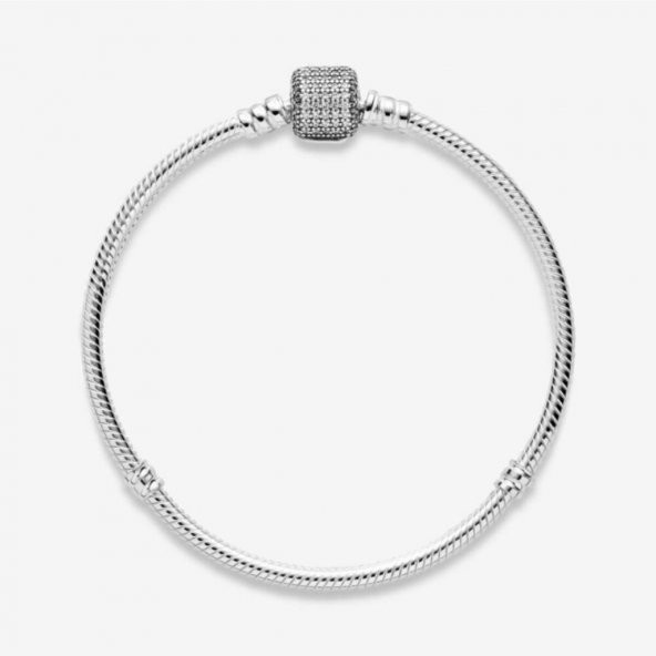 Pandora Model Taşlı 19cm Bayan Bileklik-Gümüş Renk - 2