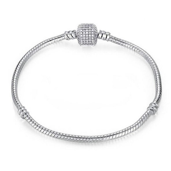 Pandora Model Taşlı 19cm Bayan Bileklik-Gümüş Renk - 5