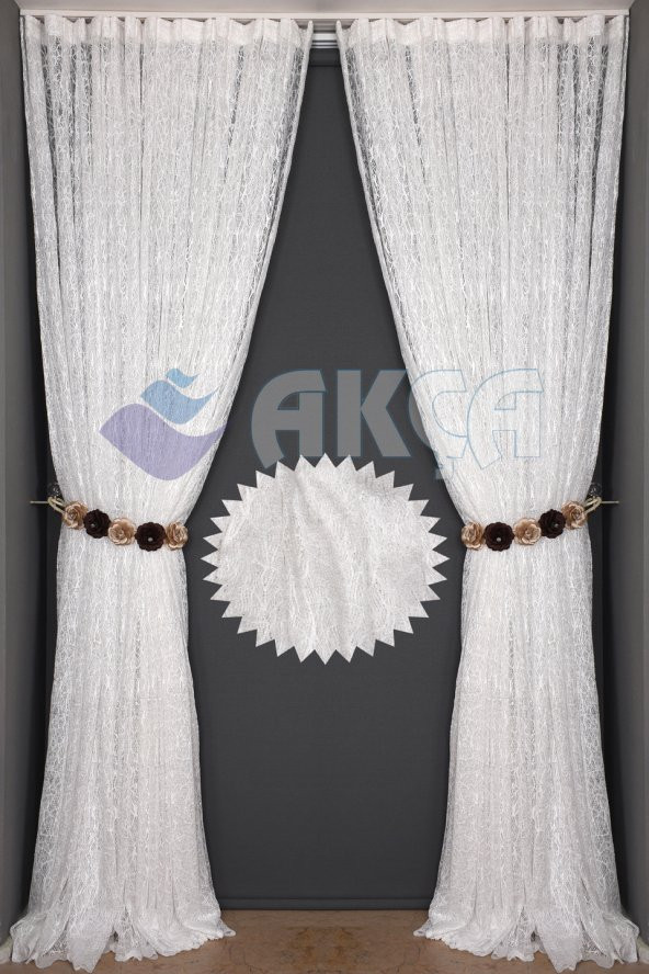 ÖRÜMCEK TÜL Hazır Düğmeleri Dikilmiş Salon Perde 1.Sınıf 300x260 - 10