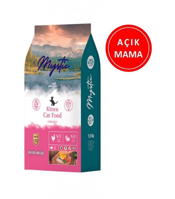 Mystic Az Tahıllı Tavuklu Yavru Kedi Maması 1 Kg AÇIK - 2
