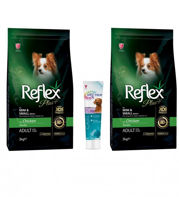 Reflex Plus Tavuklu Küçük Irk Köpek Maması 6Kg + Spectrum Multivitamin Hediyeli