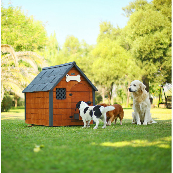 Mandu Isı Yalıtımlı Ahşap Köpek Kulübesi (Large) - 3