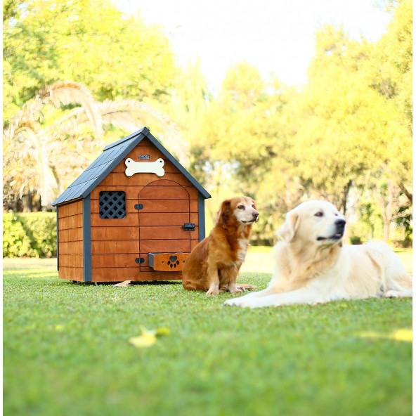 Mandu Isı Yalıtımlı Ahşap Köpek Kulübesi (Large) - 4