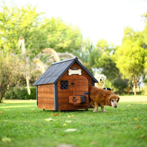 Mandu Isı Yalıtımlı Ahşap Köpek Kulübesi (Medıum) - 2