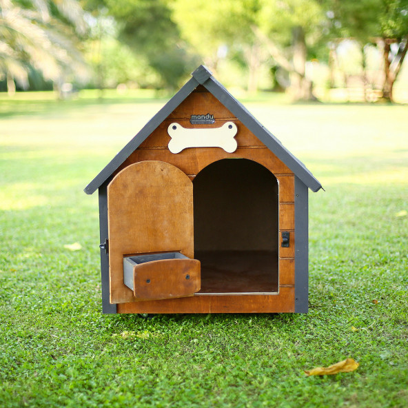 Mandu Isı Yalıtımlı Ahşap Köpek Kulübesi (Medıum) - 3