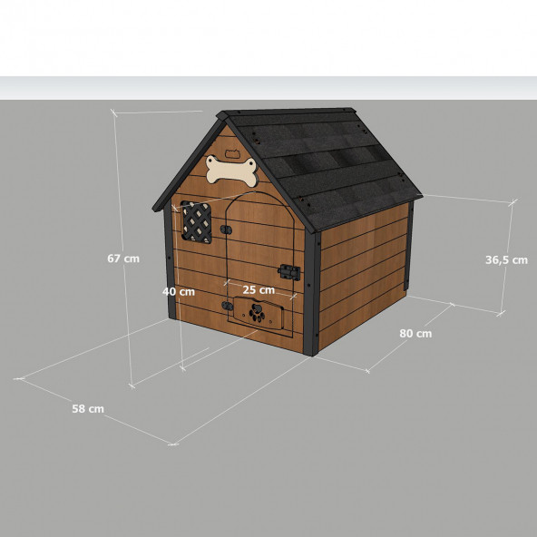 Mandu Isı Yalıtımlı Ahşap Köpek Kulübesi (Medıum) - 7