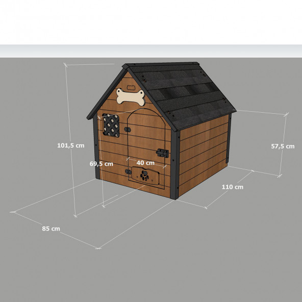 Mandu Isı Yalıtımlı Ahşap Köpek Kulübesi (Xlarge) - 6