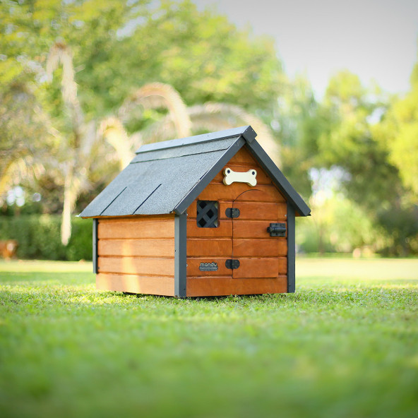 MANDU Isı yalıtımlı ahşap kedi-köpek kulübesi (SMALL)
