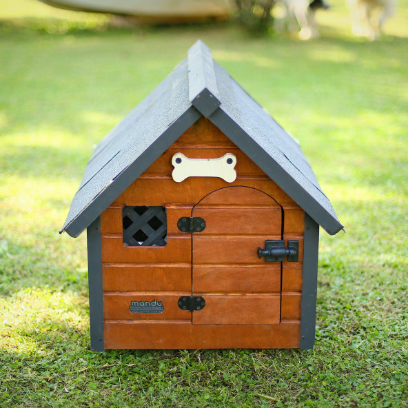 MANDU Isı yalıtımlı ahşap kedi-köpek kulübesi (SMALL) - 3