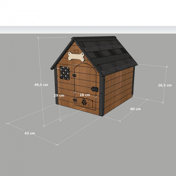 MANDU Isı yalıtımlı ahşap kedi-köpek kulübesi (SMALL) - 5