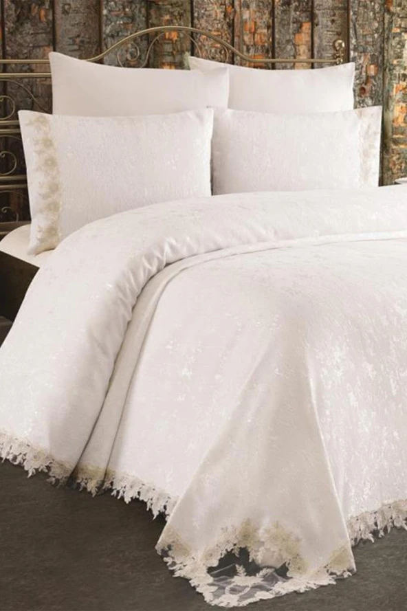 Çeyiz Diyarı Rüya Yatak Örtüsü Krem Cappucino - Resim 4