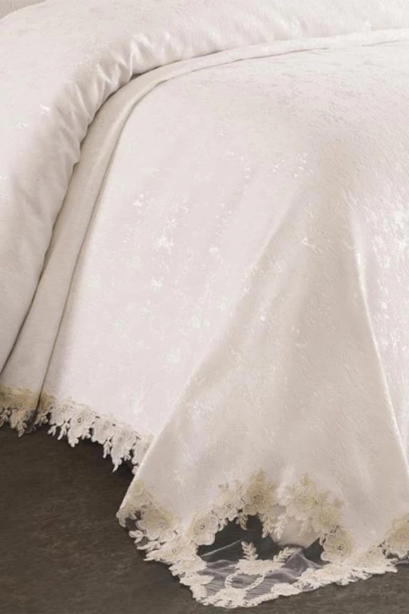 Çeyiz Diyarı Rüya Yatak Örtüsü Krem Cappucino - Resim 5