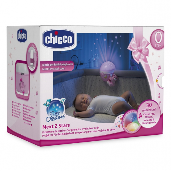 Chicco Next to Stars Beşik Projektörü Pembe - 3