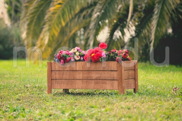 MANDU 64x23 Dekoratif Ahşap Saksı