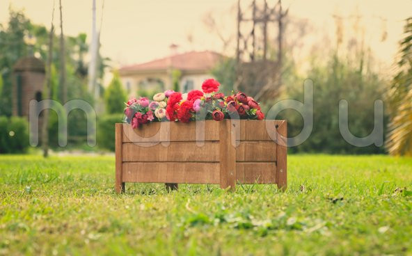 MANDU 64x23 Dekoratif Ahşap Saksı - 2