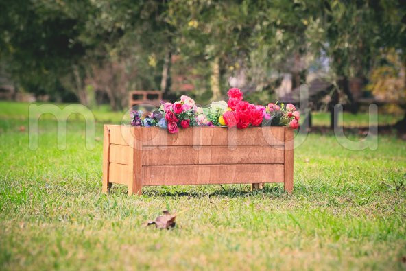 MANDU 64x23 Dekoratif Ahşap Saksı - 4