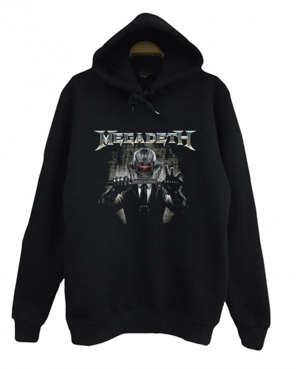 Megadeth Baskılı Kapüşonlu Sweatshirt