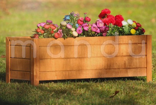 MANDU 84X36 Dekoratif Ahşap Saksı