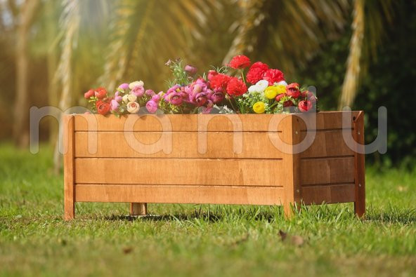 MANDU 84X36 Dekoratif Ahşap Saksı - 2