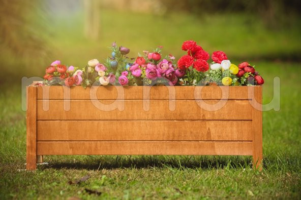 MANDU 84X36 Dekoratif Ahşap Saksı - 3