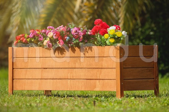 MANDU 84X36 Dekoratif Ahşap Saksı - 4