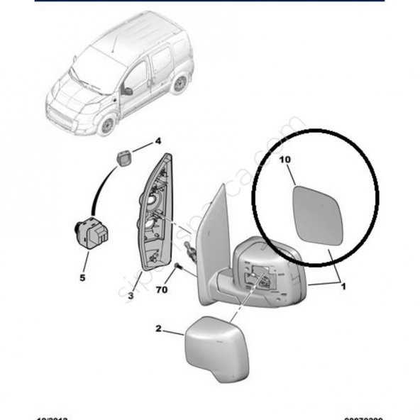 PEUGEOT BİPPER   SOL AYNA CAMI ELEKTRİKLİ    8151.QY - 3
