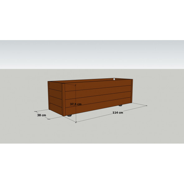 MANDU 114x38 Dekoratif Ahşap Saksı - 4