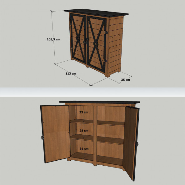 "MANDU" Ahşap Bahçe Depolama Dolabı (Küçük) - 7