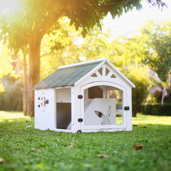 MANDU Ahşap Tavşan Evi