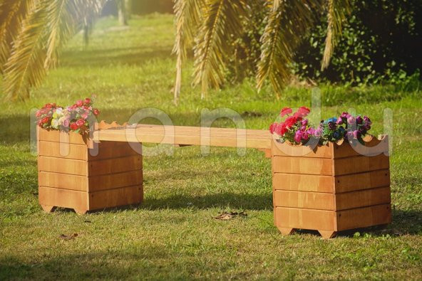 MANDU Ahşap Bank Saksı - 2