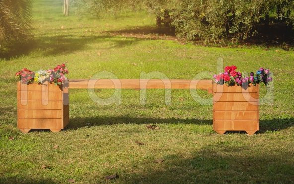 MANDU Ahşap Bank Saksı - 3