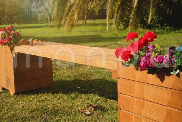 MANDU Ahşap Bank Saksı - 4