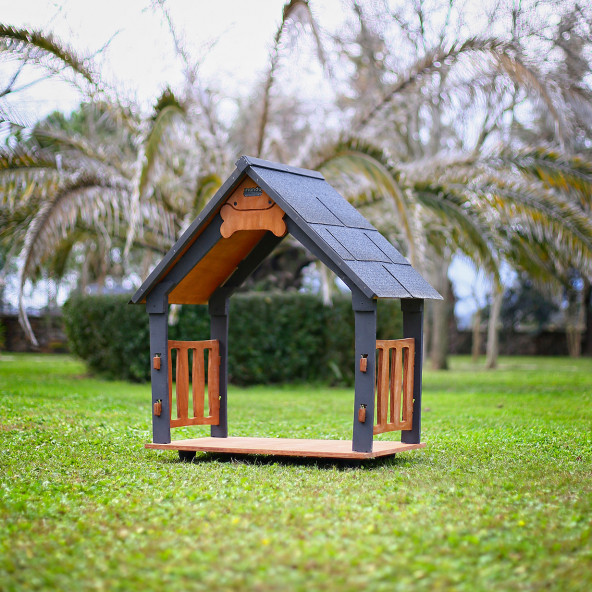 MANDU Isı Yalıtımlı Ahşap Köpek Kulübeleri için Ekstra GÖLGELİK ÇATI VE TABAN (VERANDA)  LARGE