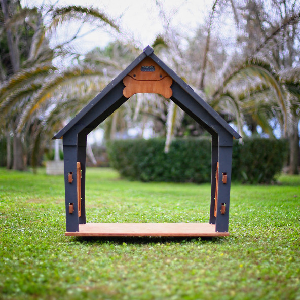 MANDU Isı Yalıtımlı Ahşap Köpek Kulübeleri için Ekstra GÖLGELİK ÇATI VE TABAN (VERANDA)  LARGE - 4