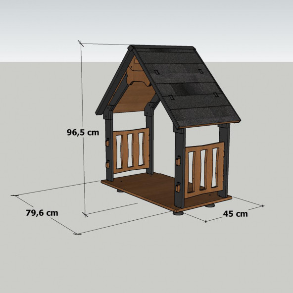 MANDU Isı Yalıtımlı Ahşap Köpek Kulübeleri için Ekstra GÖLGELİK ÇATI VE TABAN (VERANDA)  LARGE - 5