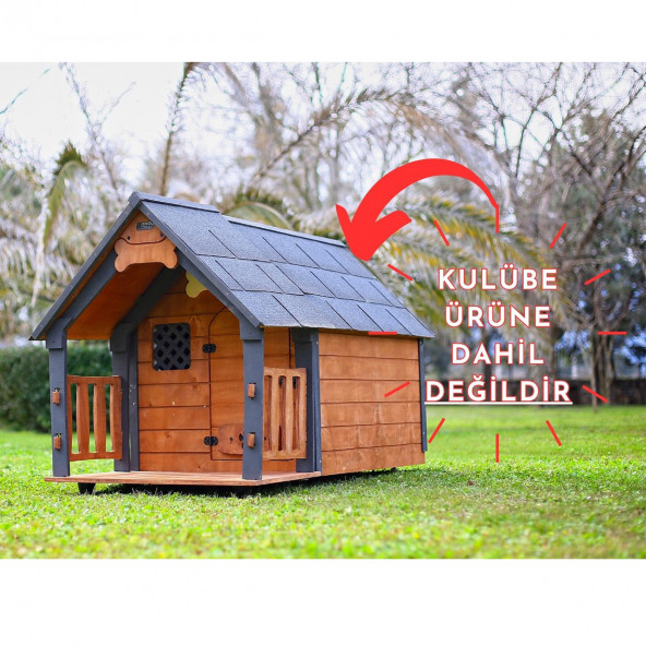 MANDU Isı Yalıtımlı Ahşap Köpek Kulübeleri için Ekstra GÖLGELİK ÇATI VE TABAN (VERANDA)  MEDİUM - 3