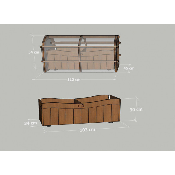 Mandu Ahşap Sera Saksı - 5