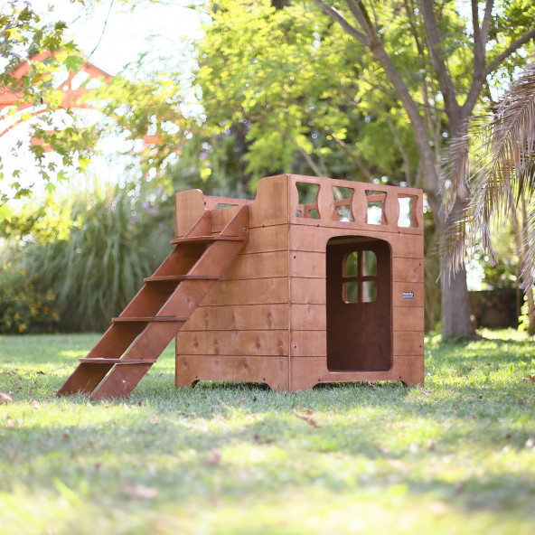 Mandu Ahşap Dublex Köpek Kulübesi (Teraslı)