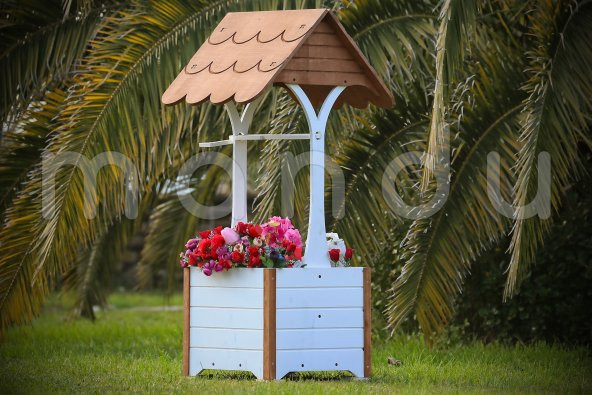 Mandu Ahşap Su Kuyusu Saksı - 2